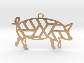 Year Of The Pig Charm in Natural Bronze
