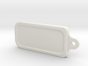 Aquarius key ring in White Natural Versatile Plastic