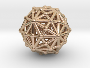 0842 Disdyakis Triacontahedron (1cmx1cmx1cm) #002 in 14k Rose Gold Plated Brass