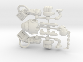 Mingrol Asasult Robot for Tabletop games 25mm tall in White Natural Versatile Plastic