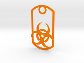 Biohazard dog tag in Orange Processed Versatile Plastic