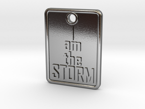 I Am The Storm Tag in Polished Silver