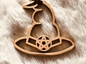 Master Wizards Hat Pendant in Polished Bronze