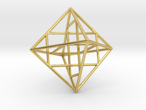 Octahedron with three Golden Rectangles in Polished Brass