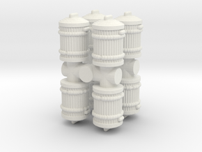 Garbage Can (x8) 1/87 in White Natural Versatile Plastic