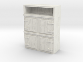 Wooden Cabinet 1/48 in White Natural Versatile Plastic
