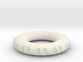 double edge rodin coil pendant 40 x 40 x 7 mm  in White Natural Versatile Plastic