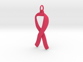 Ribbon Pendant in Pink Processed Versatile Plastic