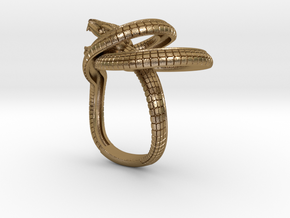 Sake ring in Polished Gold Steel