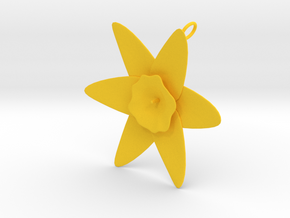 Daffodil Pendant in Yellow Processed Versatile Plastic