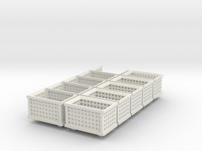 Shipping Crate Stackable 10 Pack 1-87 HO Scale in White Natural Versatile Plastic