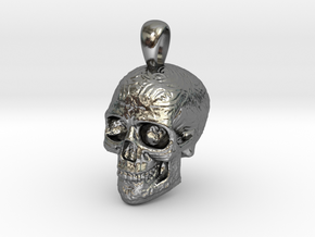 Skull Pendant in Polished Silver