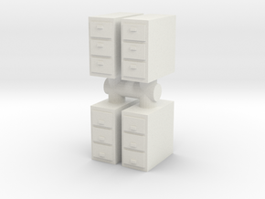 Office Cabinet (x4) 1/48 in White Natural Versatile Plastic