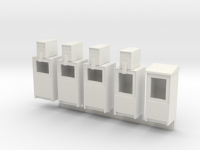 Newspaper Boxes in HO in White Natural Versatile Plastic: 1:87 - HO