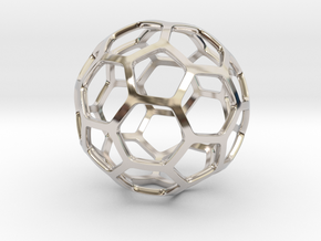 Soccer Ball Pendant in Rhodium Plated Brass