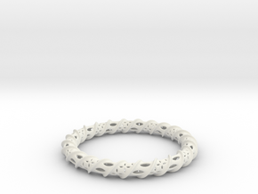 Twisted Column Bangle in White Natural Versatile Plastic