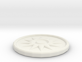 Sun Coin in White Natural Versatile Plastic