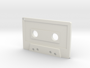 Cassette Keychain in White Natural Versatile Plastic