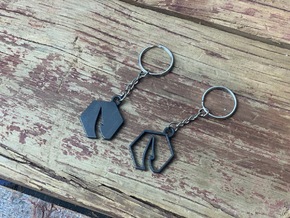 Catch Co Outline Keychain in Matte Black Steel