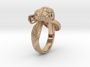 Snake Ring in 14k Rose Gold Plated Brass: 6 / 51.5