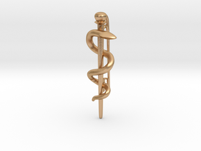 Asclepian Rod pin - Snake Rod - Symbol of Medicine in Natural Bronze