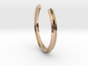 Star circumference ring in 14k Rose Gold Plated Brass
