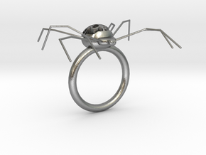 Spider Ring in Natural Silver