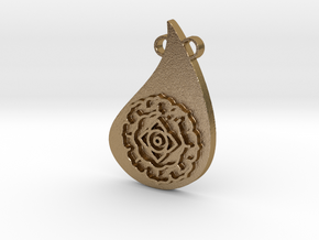 Mandala Pendant in Polished Gold Steel