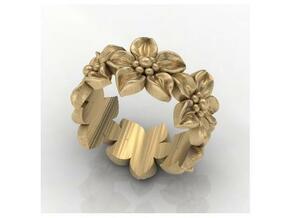 Flower Band Size 8 in Polished Bronze