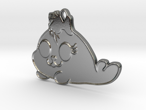 Snowball – cute punk seal in Polished Silver: Medium