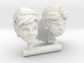 RetroToon Link & Zelda Heads (Multisize) in White Natural Versatile Plastic: Extra Small