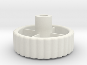 Royalite 1960 Typewriter Platen Knob in White Natural Versatile Plastic