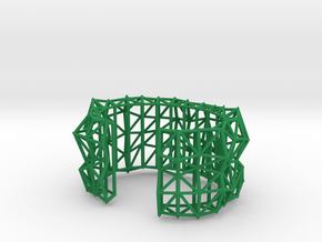Faceted Cuff     in Green Processed Versatile Plastic: Extra Small