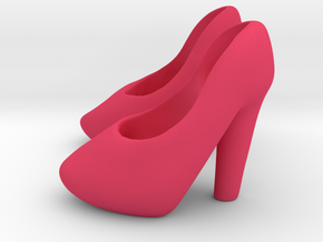 Super High Chunky Heels in Pink Processed Versatile Plastic