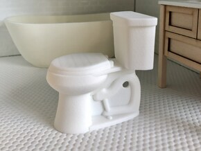 Toilet  in White Processed Versatile Plastic