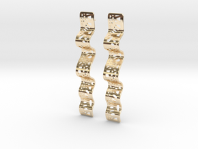 Lace Slim Ribbon Earrings in 14k Gold Plated Brass