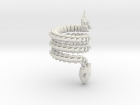 Skeletal Serpent Ring in White Natural Versatile Plastic: 9 / 59