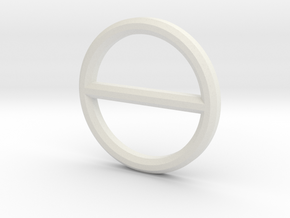 Circle Bar Pendant in White Natural Versatile Plastic