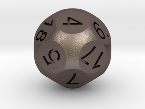 D18 Sphere Dice in Polished Bronzed Silver Steel