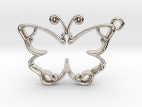 Tiny Butterfly Charm in Rhodium Plated Brass