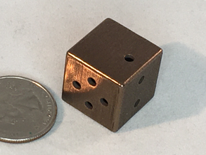 Wrong D6 in Polished Bronze Steel