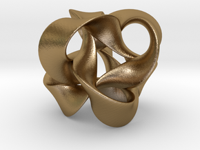 Twisting Borromean Rings with Tetrahedral Symmetry in Polished Gold Steel