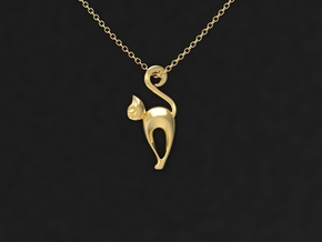 Cat Pendant Necklaces in 18k Gold Plated Brass