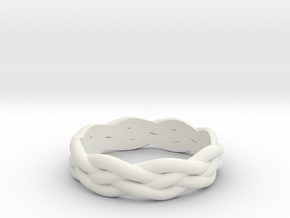 Braided Ring 7 N½ (other sizes available) in White Natural Versatile Plastic