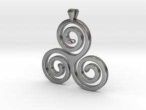 Triskelion - Triskele  Necklace SPG in Polished Silver
