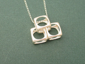 Links 3 -- Pendant in cast metals in Natural Silver (Interlocking Parts)