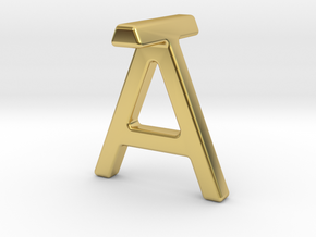 AT TA - Two way letter pendant in Polished Brass