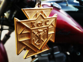 KOC Pendant in Polished Gold Steel: Medium