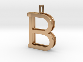letter B monogram pendant in Polished Bronze