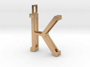 letter K monogram pendant in Polished Bronze